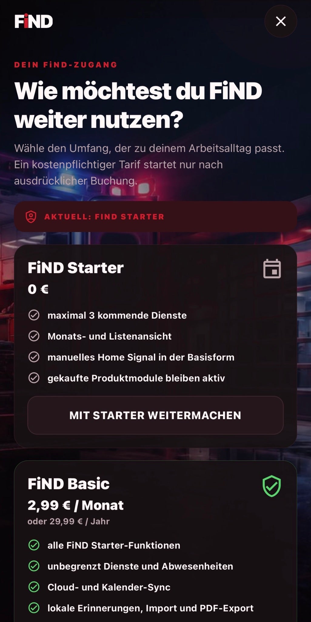 FiND Starter und FiND Basic